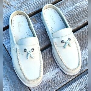 Vintage LL Bean Soft Leather Slip On Loafer Boatshoe